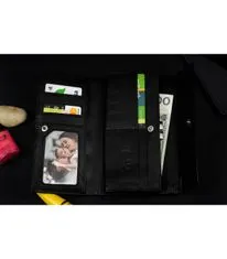 Alessandro Paoli Alessandro Paoli L59 Dámska kožená peňaženka s kryštálmi čierna