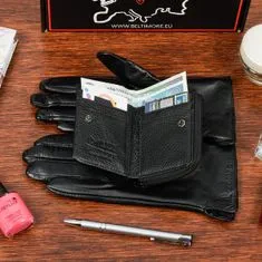 Beltimore  A05 Dámska kožená sada peňaženka s rukavicami čierna veľ. S