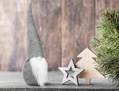 Iso Trade ISO Vianočné dekorácie Škriatok 30 cm šedý