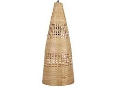 Beliani Bambusová závesná lampa svetlé drevo SUAM
