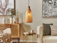 Beliani Bambusová závesná lampa svetlé drevo LWELA