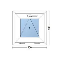 TROCAL Plastové okno | 50x50 cm (500x500 mm) | biele | sklopné | pivničné