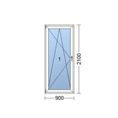 TROCAL Plastové dvere | 90 x 210 cm (900 x 2100 mm) | biele | balkónové | otváravé aj sklopné | ľavé