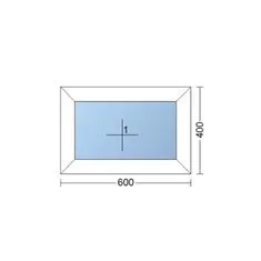 TROCAL Plastové okno | 60x40 cm (600x400 mm) | biele | fixné (neotvárateľné)
