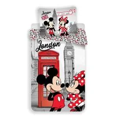 Jerry Fabrics Detské obliečky - Mickey & Minnie v Londýne