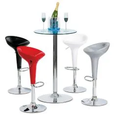 Autronic Barová stolička, strieborný plast, chrómová podnož, výškovo nastaviteľná AUB-9002 SIL
