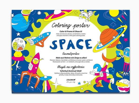 Coloreo Space - Plagát omaľovánka