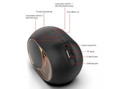Bomba Dizajnový bluetooth reproduktor s FM, SD, AUX, USB, HandsFree X6 Farba: Čierna