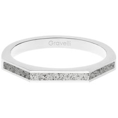 Gravelli Oceľový prsteň s betónom Three Side oceľová / sivá GJRWSSG123 (Obvod 53 mm)