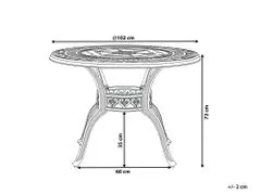 Beliani Okrúhly záhradný stôl 102 cm hnedý SALENTO