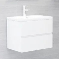 Vidaxl 2-dielna súprava kúpeľňového nábytku lesklá biela drevotrieska
