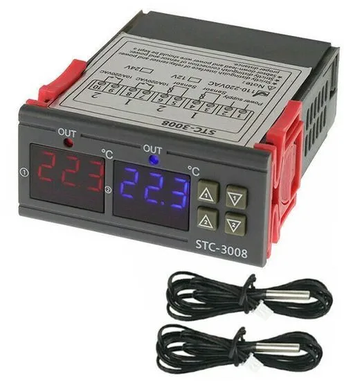 HADEX Digitálny termostat duálny - STC-3008 rozsah -55 ° C ~ 120 ° C, 230 V AC