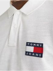 Tommy Jeans Biela pánska polokošeľa Tommy Jeans XXL