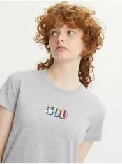 Levis Šedé dámske melírované tričko Levi's 501 M
