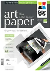 ColorWay Art Paper 120g/m2, A4, 5 listů (PTD120005A4), čierna