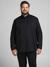 Jack&Jones Plus 2 PACK - pánska košeľa JJJOE Slim Fit 12195941 Black/PACK WHIT (Veľkosť 3XL)