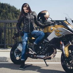 W-TEC Dámska kožená moto bunda Hagora Farba matne čierna, Veľkosť XXL