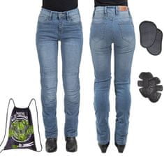 W-TEC Dámske moto jeansy Lustipa Farba modrá, Veľkosť 3XL