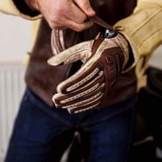 Kožené moto rukavice Retro Gloves Farba hnedo-béžová, Veľkosť L