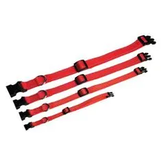 COBBYS PET Nastaviteľný textilný obojok reflexný 35-40cm/20mm červený