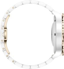 Huawei Watch GT 3 Pro 43 mm, Gold Bezel White Ceramic Casa, White Ceramic Strap