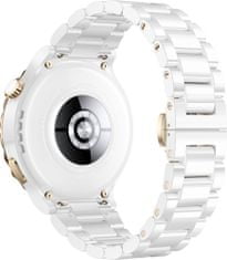 Huawei Watch GT 3 Pro 43 mm, Gold Bezel White Ceramic Casa, White Ceramic Strap