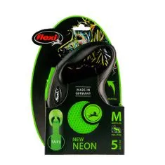 Flexi New Neon M popruh 5m zelená do 25kg