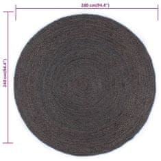 Petromila vidaXL Ručne vyrobený koberec tmavosivý 240 cm jutový okrúhly