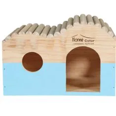 Zolux drevený domček pre hlodavce L modrý 297x180x203mm
