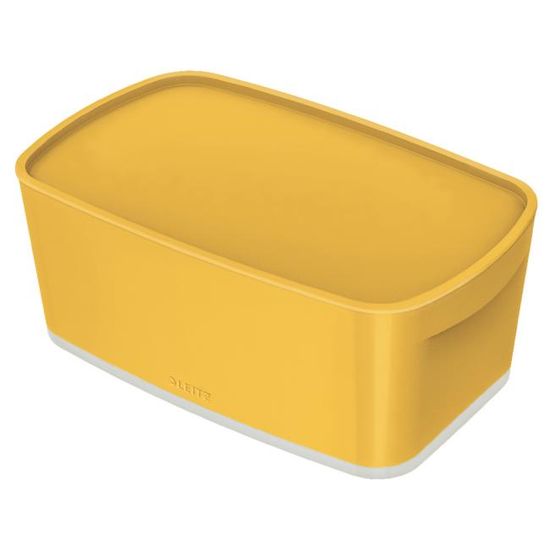 LEITZ Úložný box s vekom MyBox, veľkosť S teplý žltý