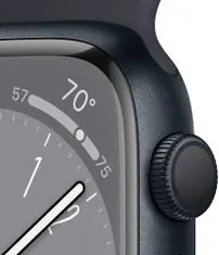 Apple Watch Series 8, 41 mm Midnight Aluminium Case with Midnight Sport Band MNP53CS/A