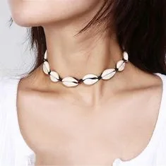 Northix Choker náhrdelník s mušľami - biela a čierna 