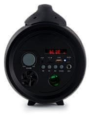 PARTYBTPRO Bluetooth párty reproduktor s vysokým výkonom až 75W a mikrofónom v balení. Môžete sa baviť s karaoke a svetelnými efektmi, ktoré možno vypnúť.