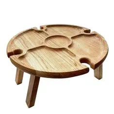 Northix Skladací vínny stôl na piknik - drevo 