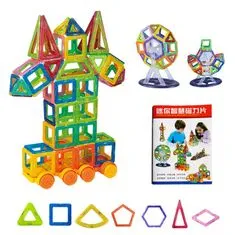 Northix Magnetické stavebné diely – perfektný darček pre deti (224 ks) 
