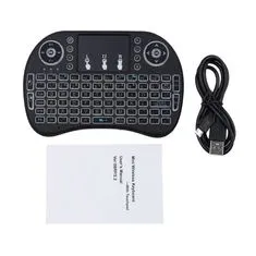 Northix Bezdrôtová klávesnica s dotykovým displejom a LED, QWERTY - čierna 