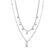 Brosway Dvojitý oceľový náhrdelník s príveskami Chant BAH47