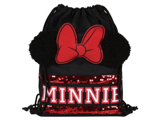 Disney Disney Minnie Mouse Sack / Batoh, čierno-červený 32x39 cm