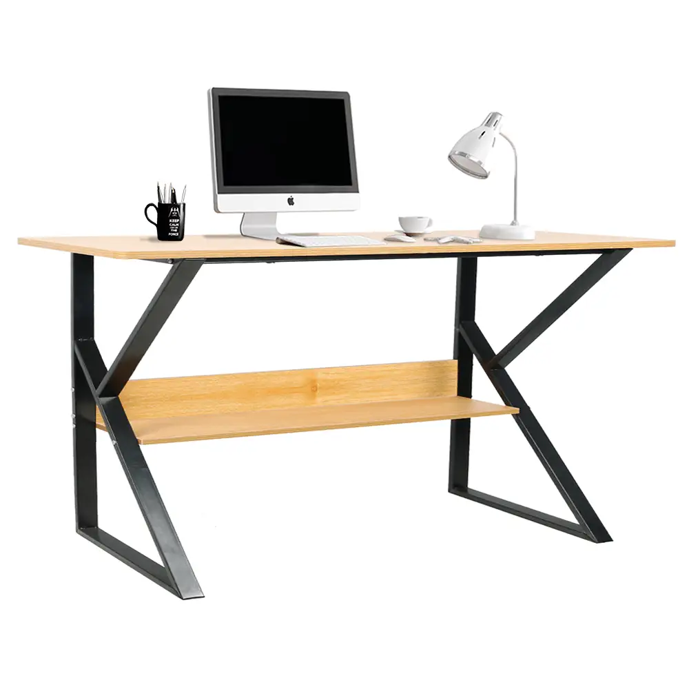 KONDELA Písací stôl, s policou, buk / čierna, TARCAL 140