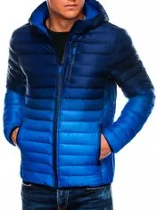OMBRE Pánska zimná prešívaná bunda Avalanche tmavo modrá M