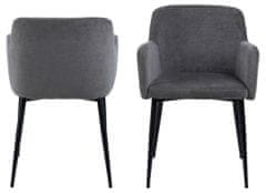 Design Scandinavia Jedálenská stolička Karen (SET 2 ks), tkanina, šedá