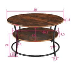 tectake Konferenčný stolík Cromford 80x46cm - Industrial tmavé drevo