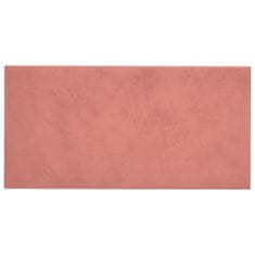 Vidaxl Nástenné panely 12 ks ružové 30x15 cm zamat 0,54 m²