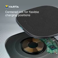 VARTA bezdrôtová nabíjačka Wireless Charger Pro, 15W, čierna 57905101111