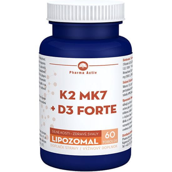 Pharma Activ Lipozomálna K2 MK7 + D3 Forte 60 kapsúl
