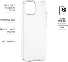 FIXED ultratenké gelové pouzdro pro Apple iPhone 14, 0,6mm, čirá
