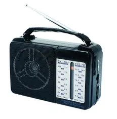 Pronett  XJ4633 Prenosné analógové rádio KK-606AC, AM/FM/SW čierna