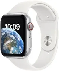 Apple Watch sa 2022, Cellular, 44mm, Silver, White Sport Band