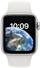 Apple Watch sa 2022, Cellular, 40mm, Silver, White Sport Band