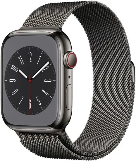 Apple Watch Series 8, Cellular, 45mm, Graphite Stainless Steel, Graphite Milanesa Loop